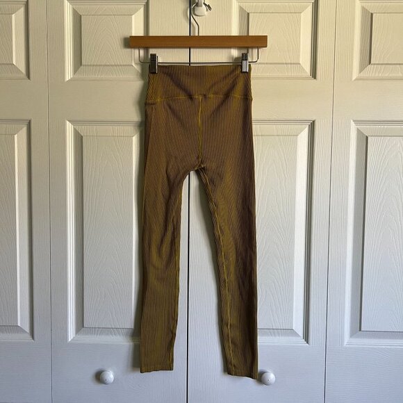 Good American Olive Green Active Essential Ribbed Leggings Women's Size 00/0 - Picture 6 of 10